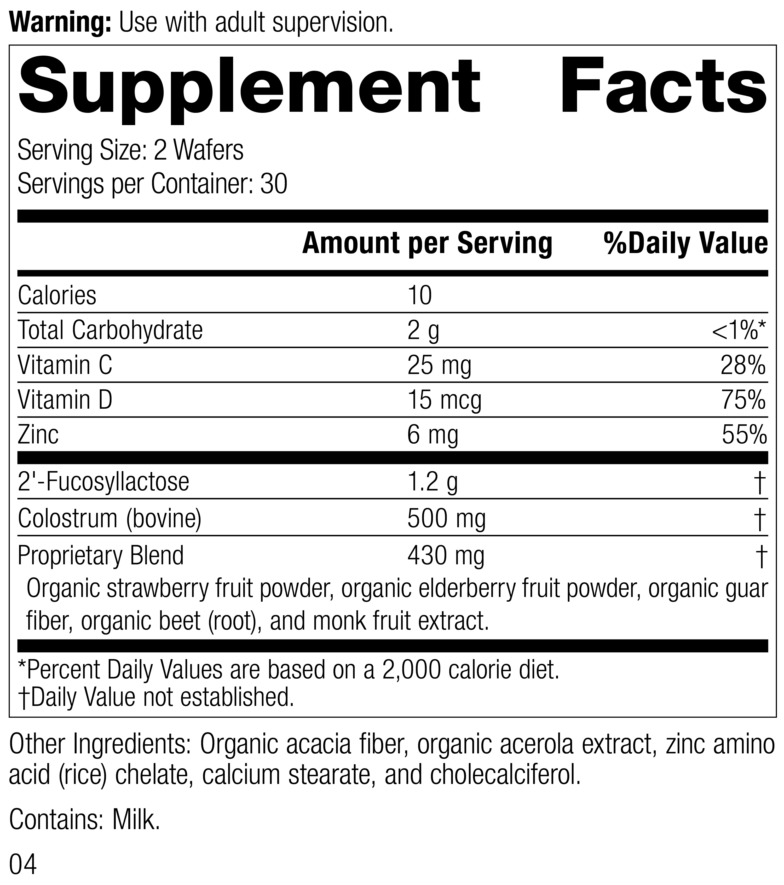 SP Children's® Immune Supplement Facts