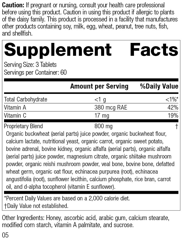 Cataplex® A-C-P Supplement Facts