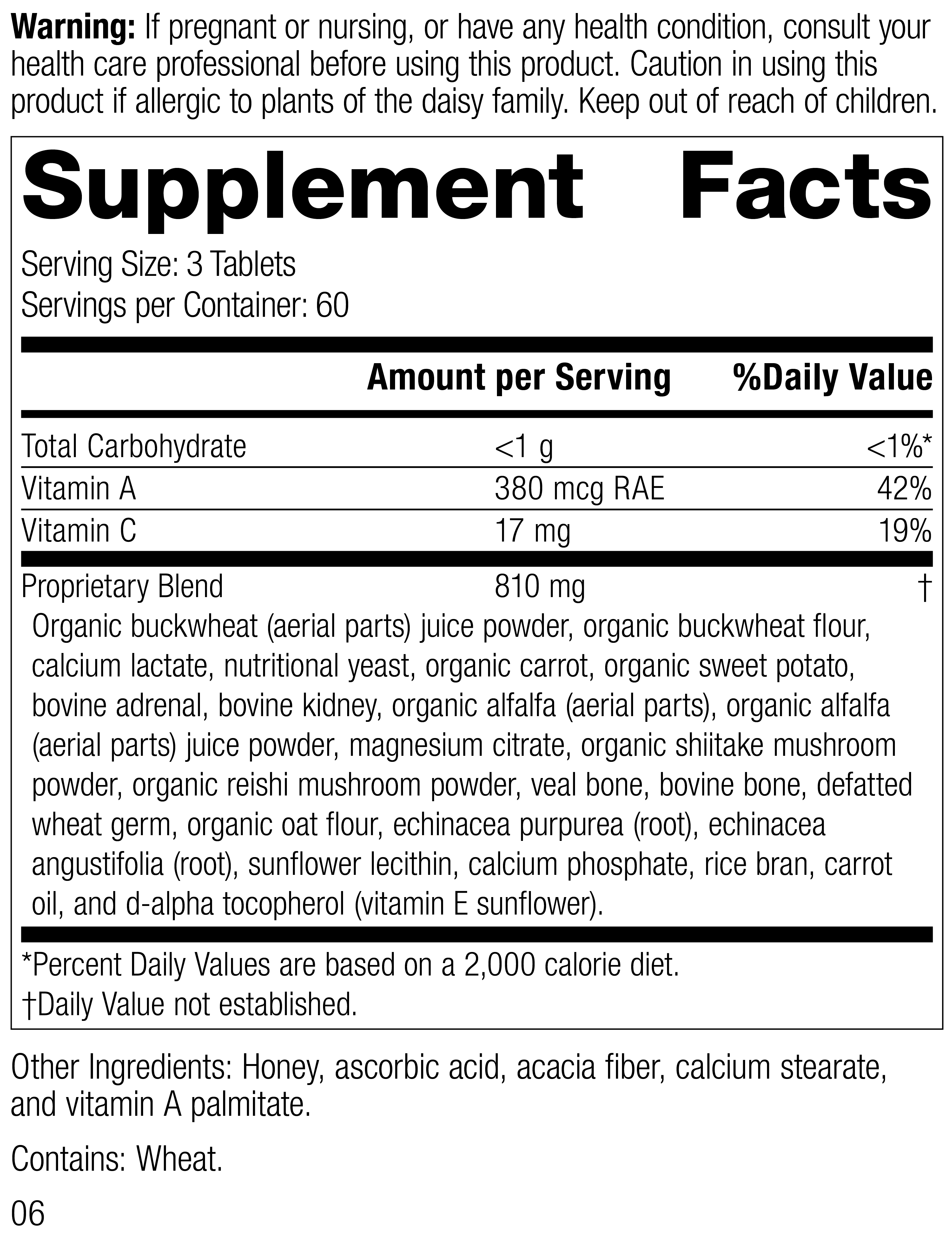 Cataplex® A-C-P Supplement Facts