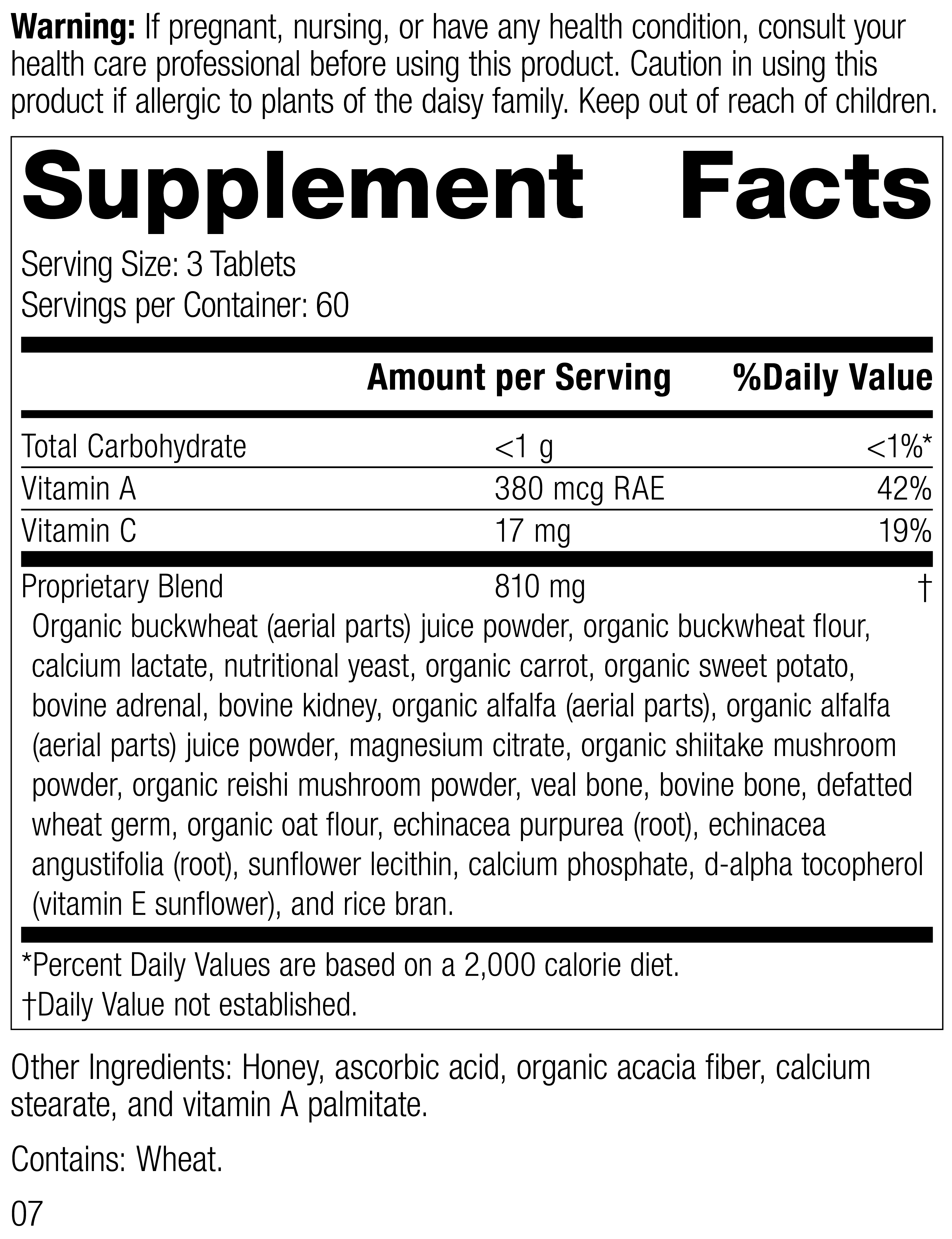 Cataplex® A-C-P Supplement Facts