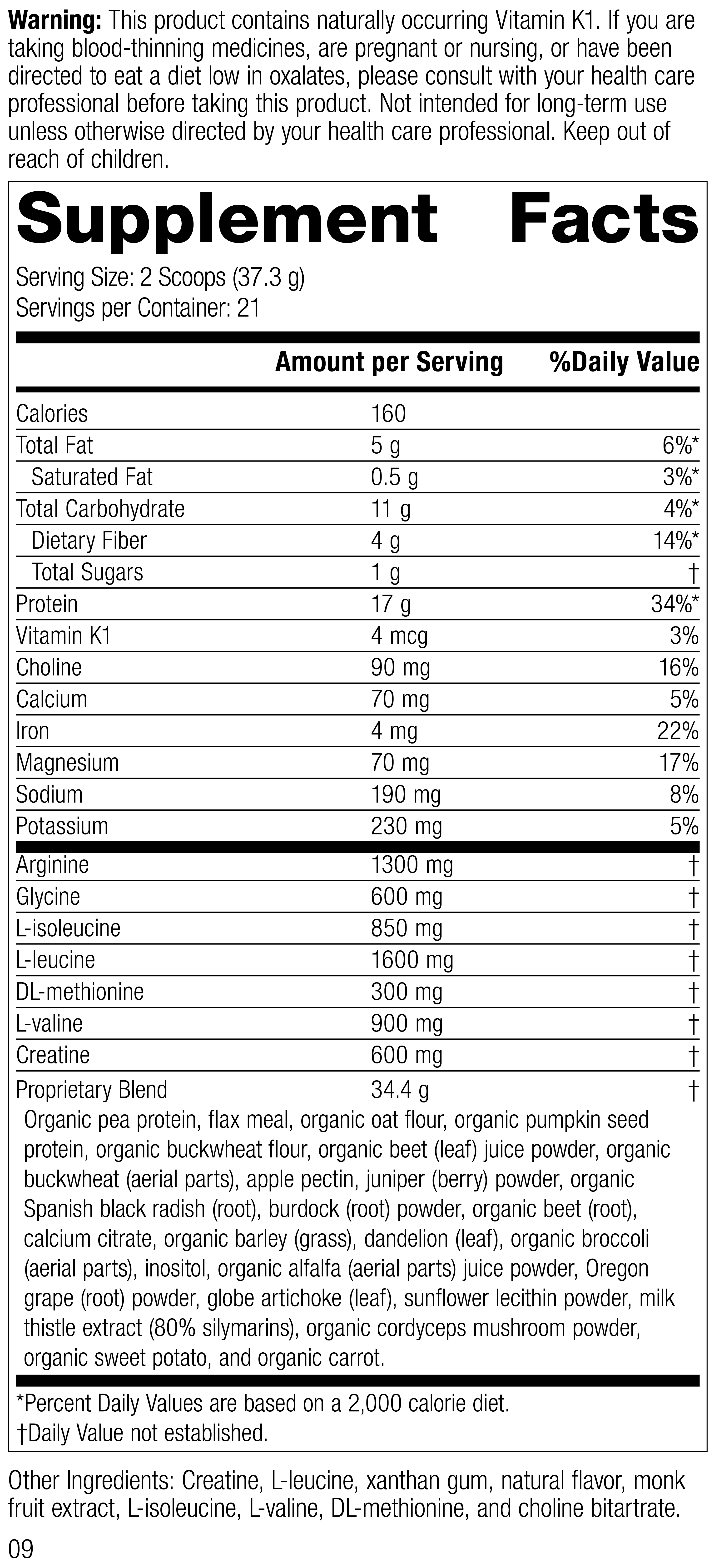 SP Detox Balance™ Chai, 28-Day Program Kit Supplement Facts