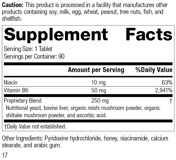 B6-Niacinamide Supplement Facts