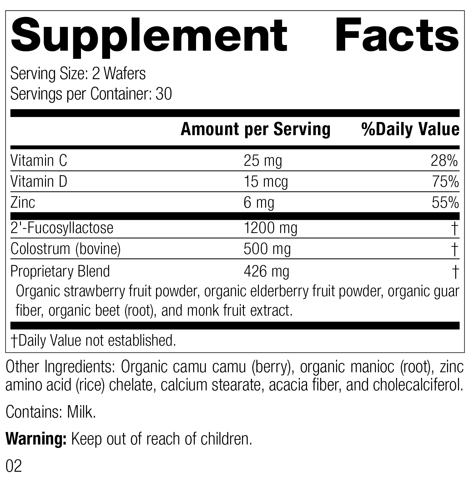 SP Children's™ Immune Supplement Facts
