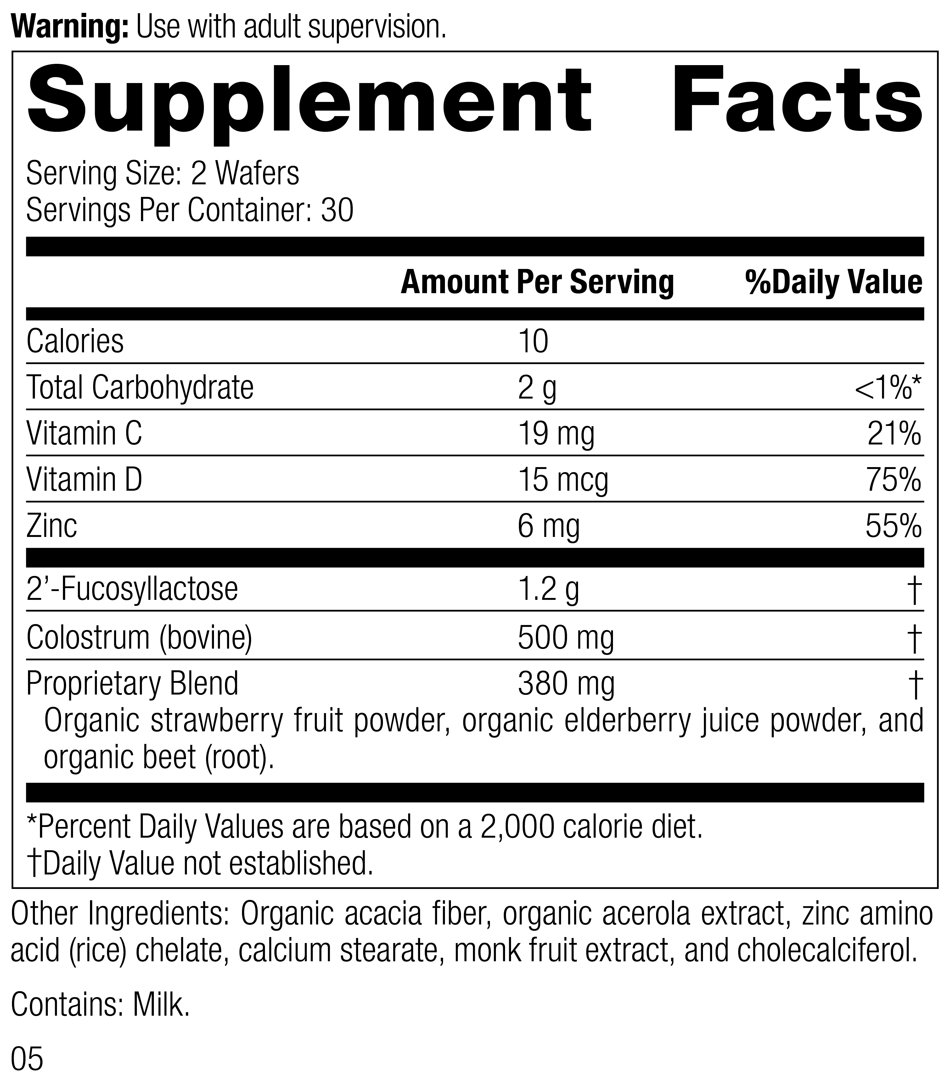 SP Children's® Immune Supplement Facts