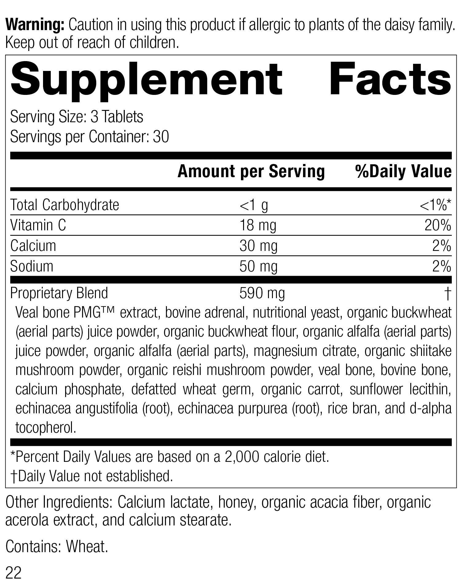 Cataplex® C Supplement Facts