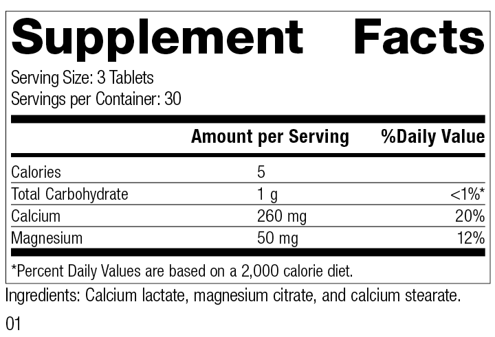 Calcium Lactate Supplement Facts