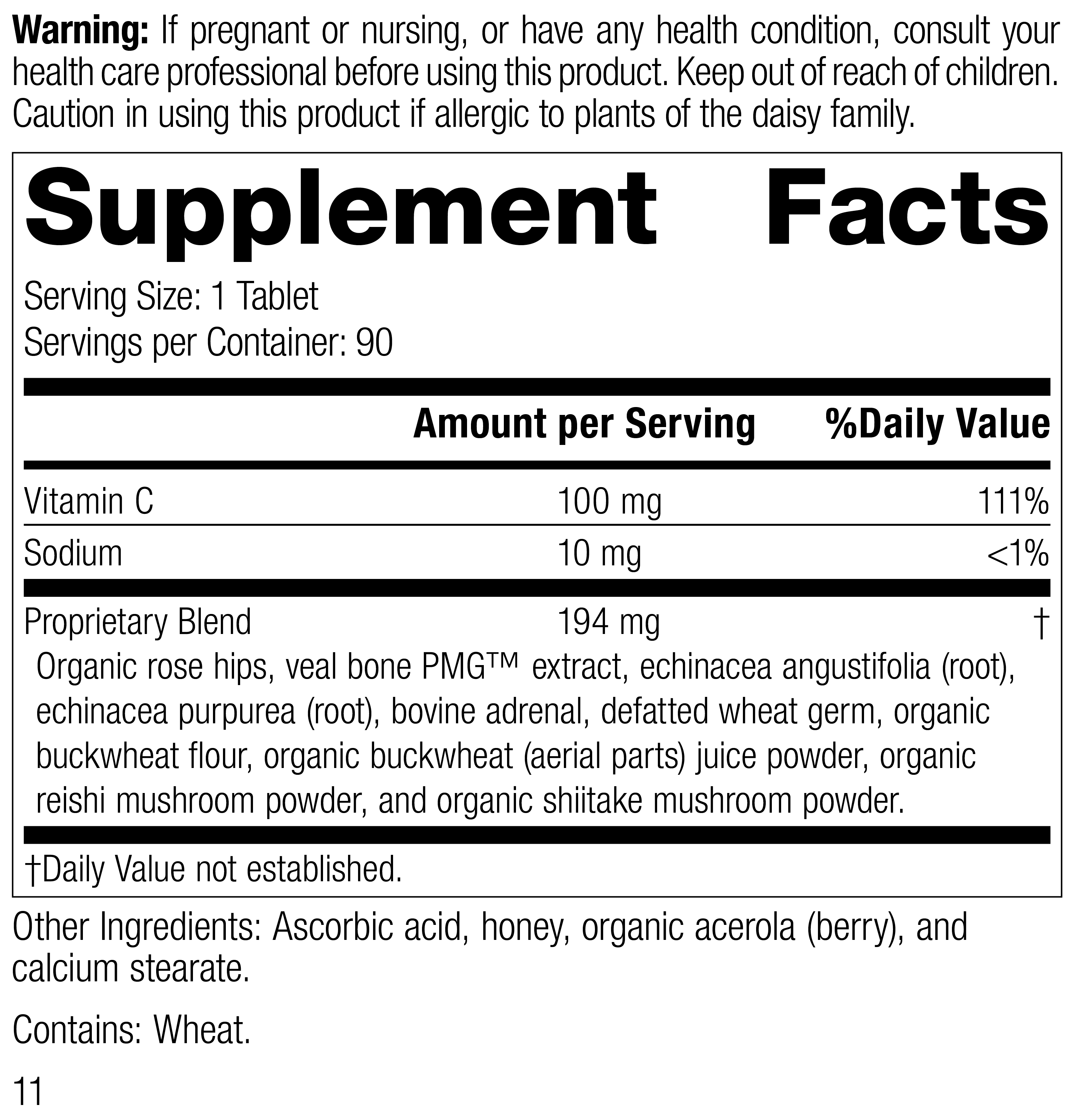 C Synergy™ Supplement Facts