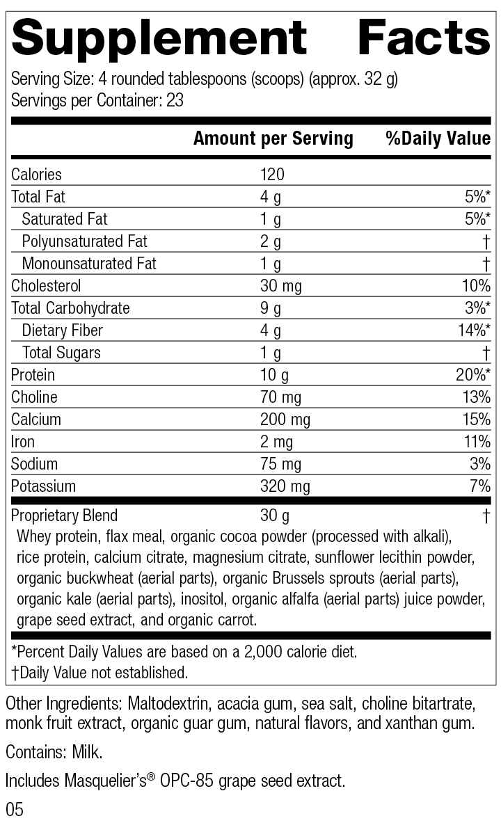 SP Complete® Chocolate Supplement Facts