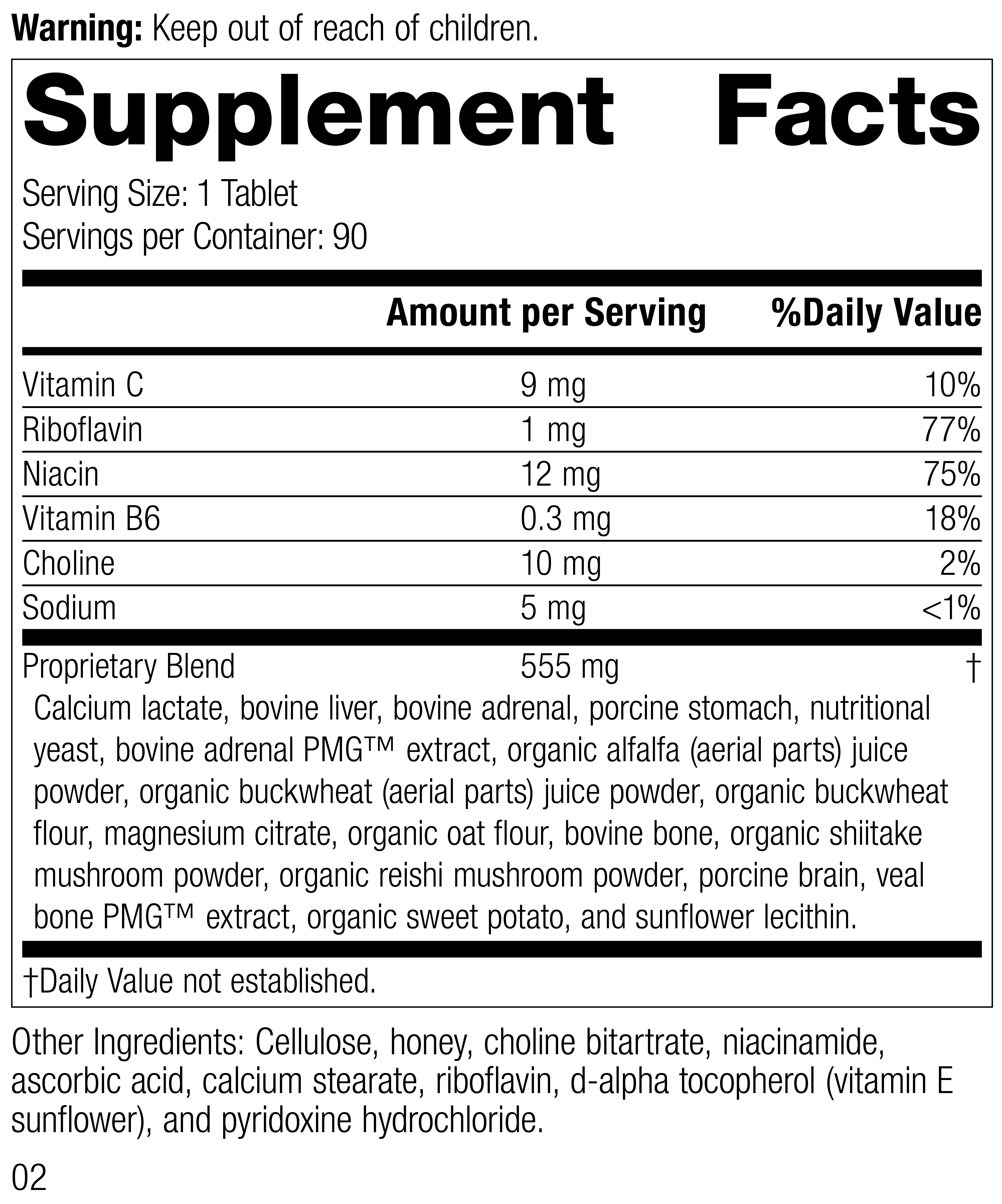 Drenamin® Supplement Facts