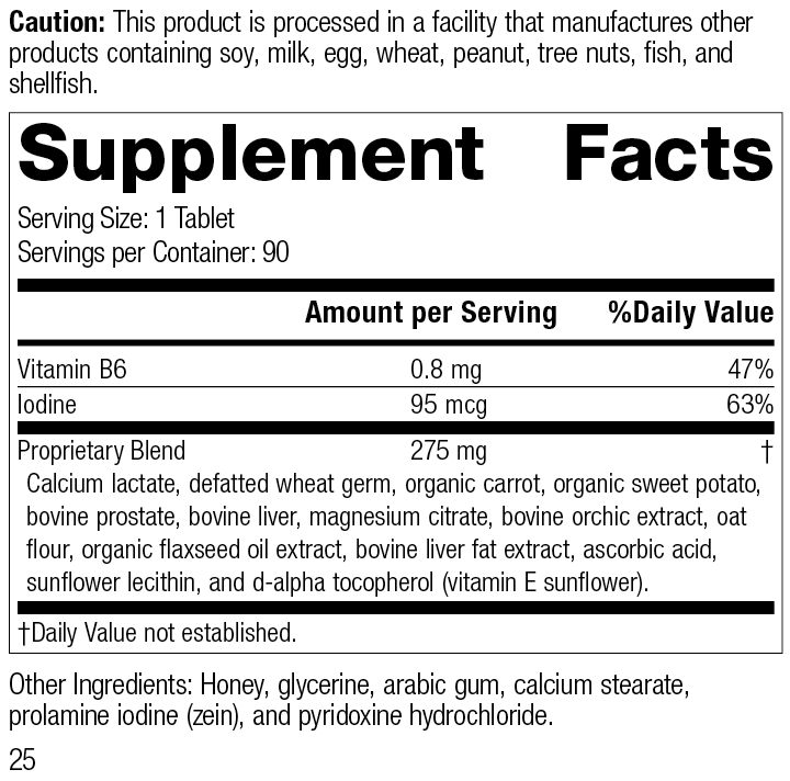 Cataplex® F Tablets Supplement Facts