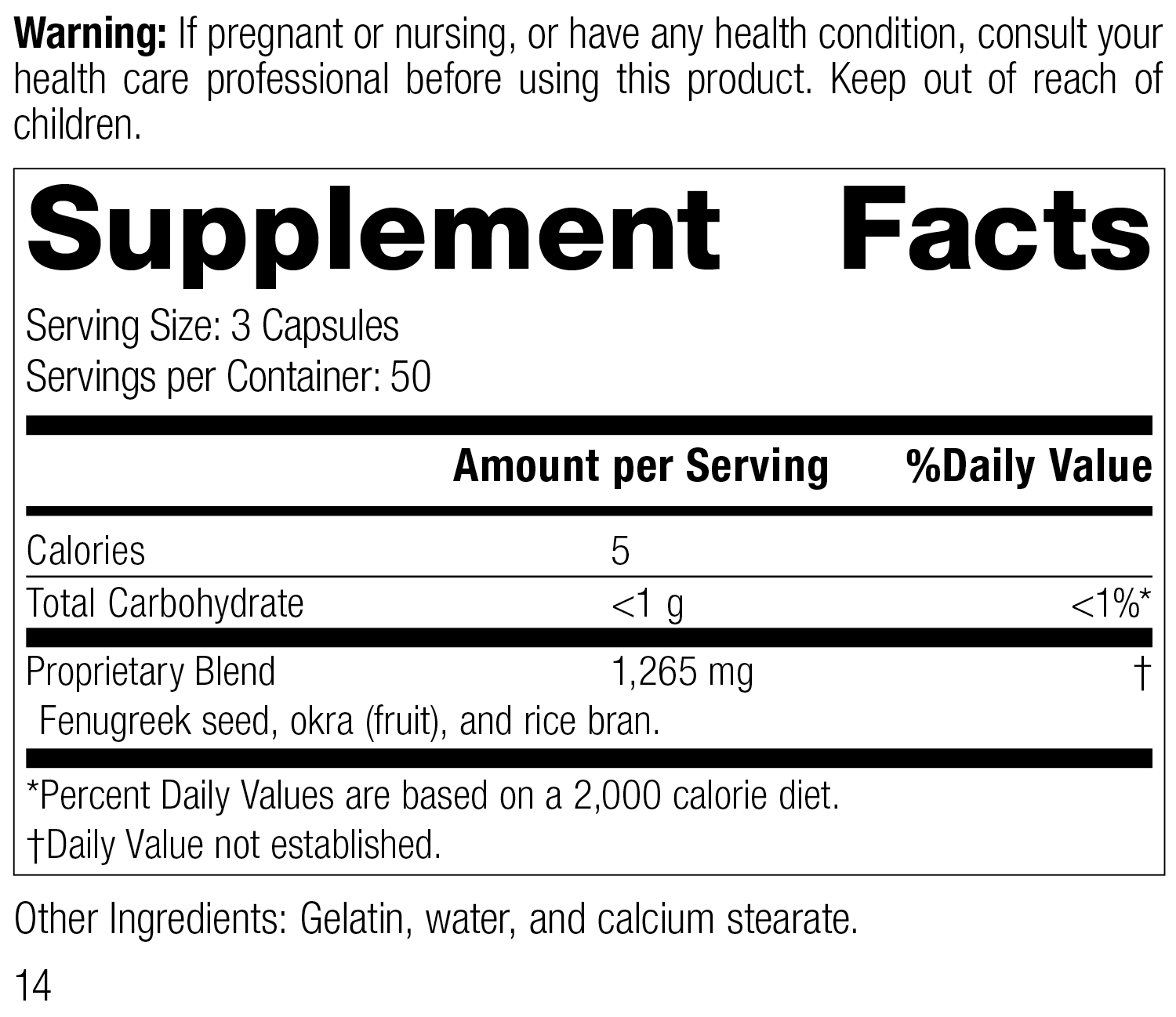 Fen-Gre® Supplement Facts