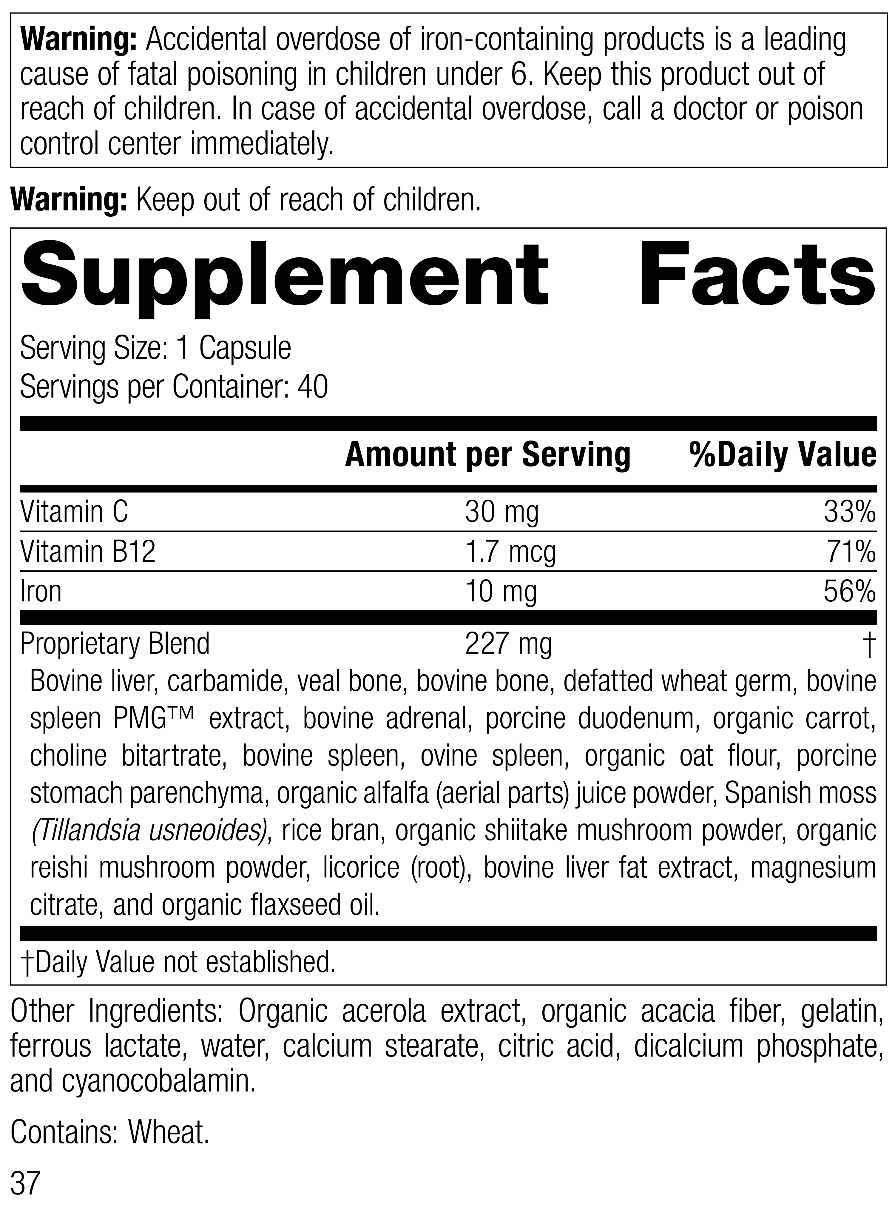 Ferrofood® Supplement Facts