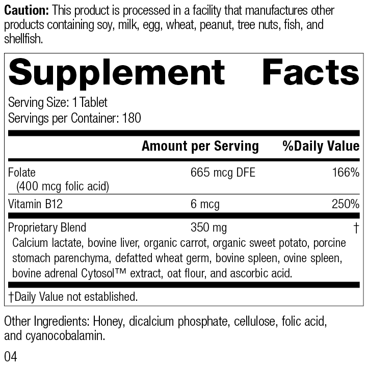 Folic Acid B12 Supplement Facts
