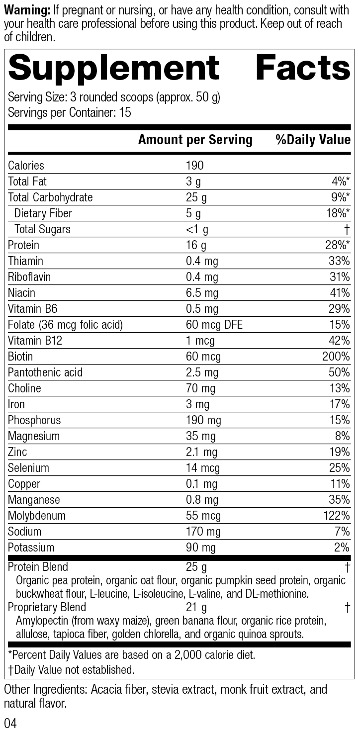 Glucose Assist™ Vanilla Supplement Facts