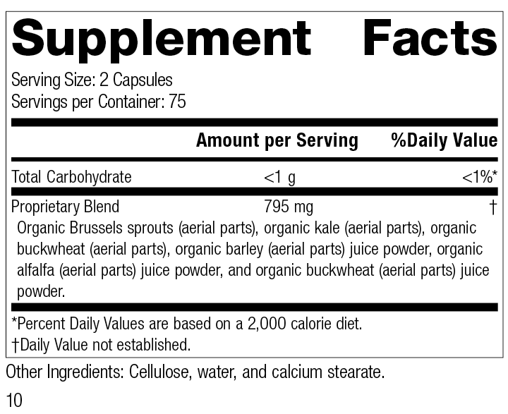 SP Green Food® Supplement Facts