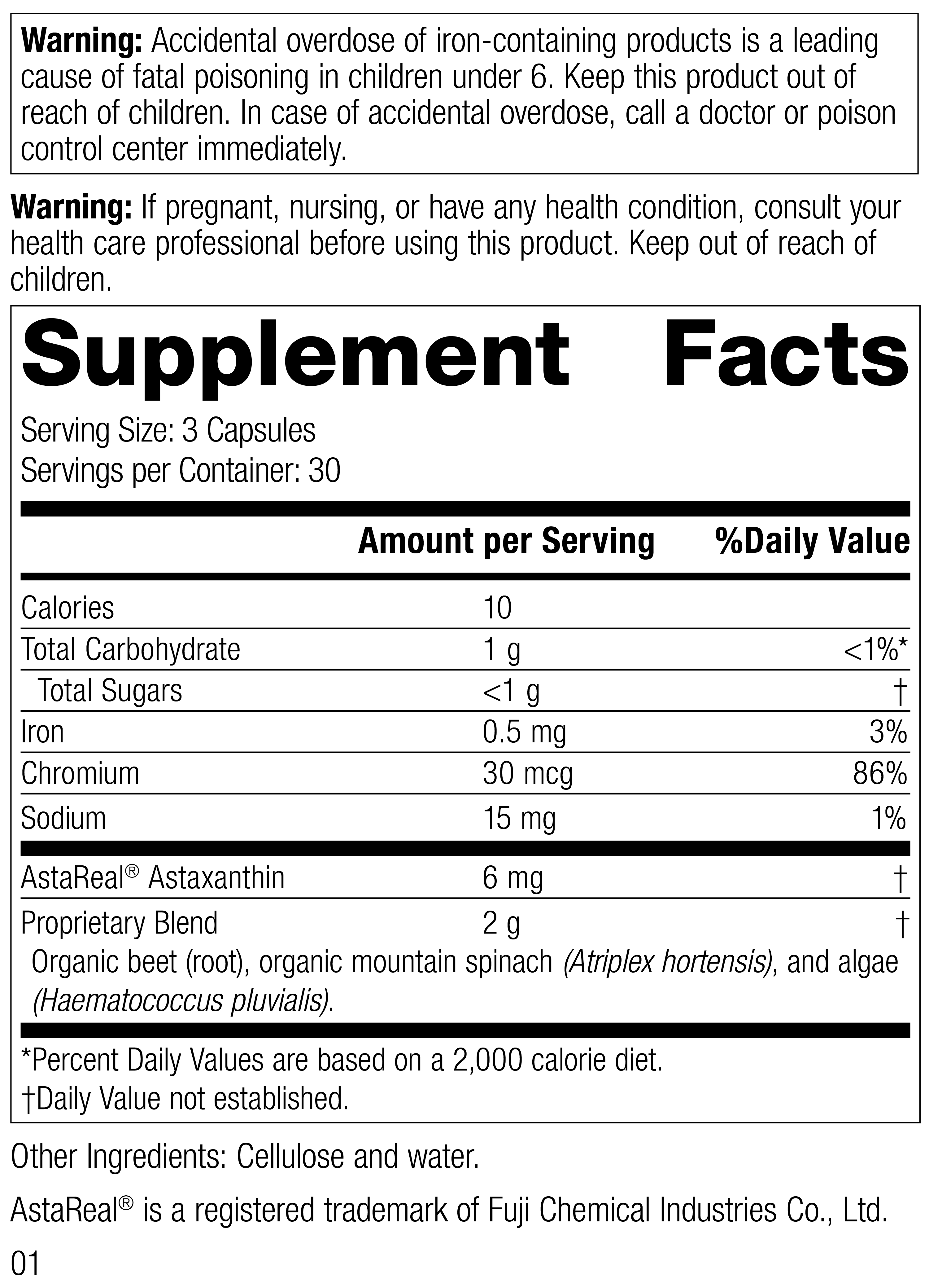 SP® Red Food Supplement Facts