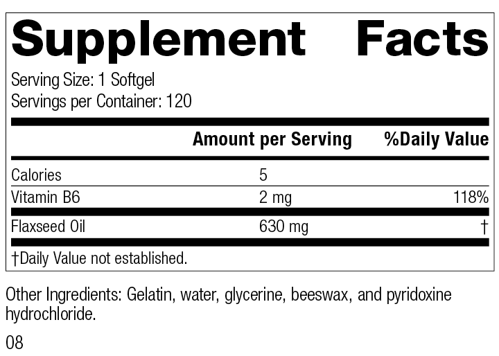 Flax Oil with B6, formerly known as Linum B6 Supplement Facts