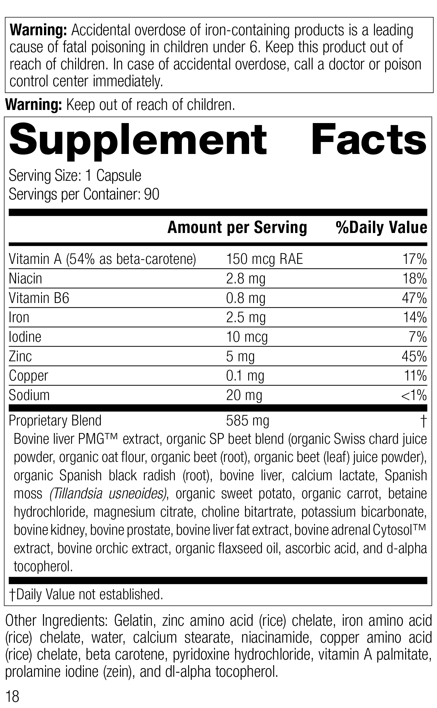 Livaplex® Supplement Facts