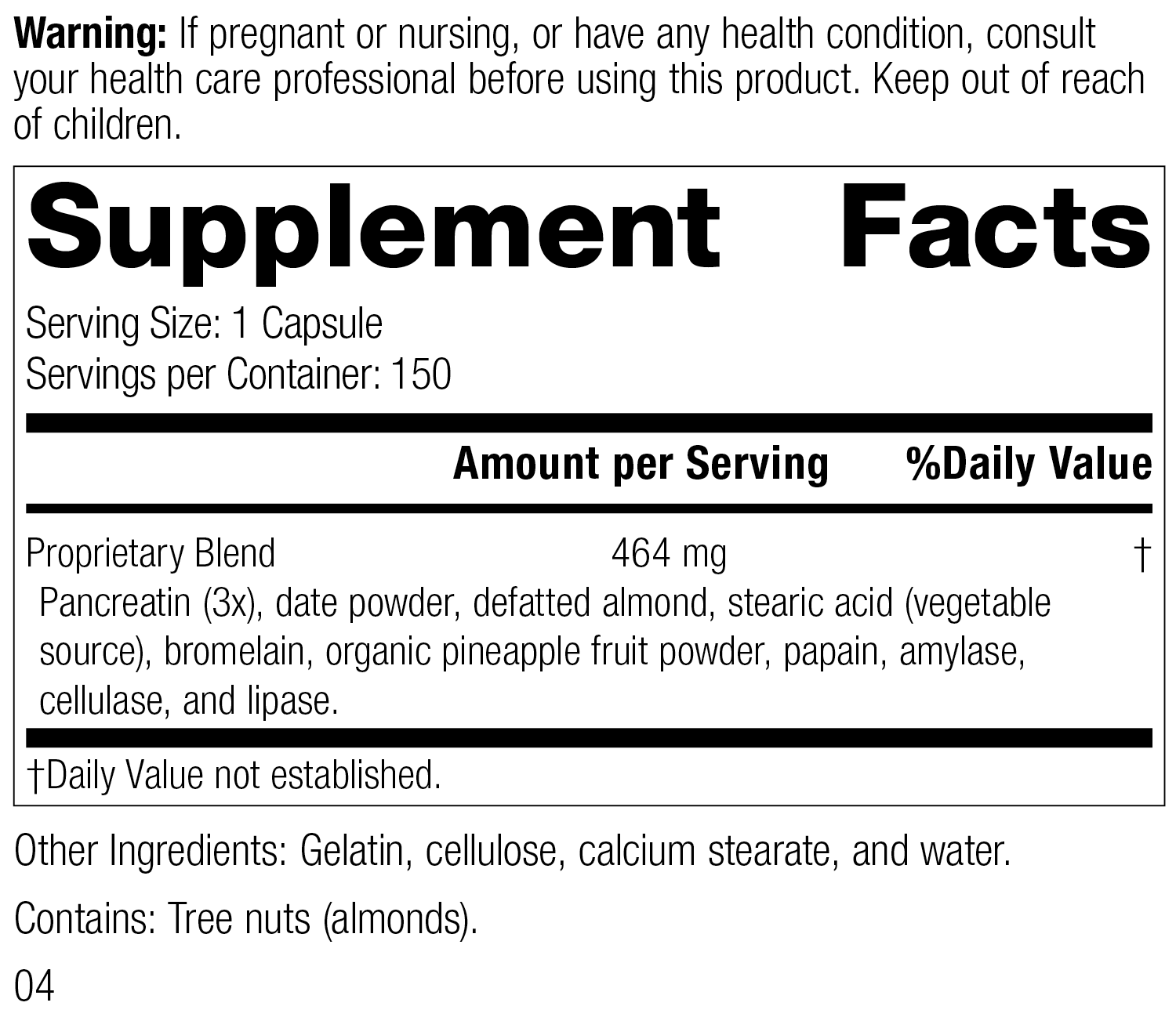 Multizyme® Supplement Facts