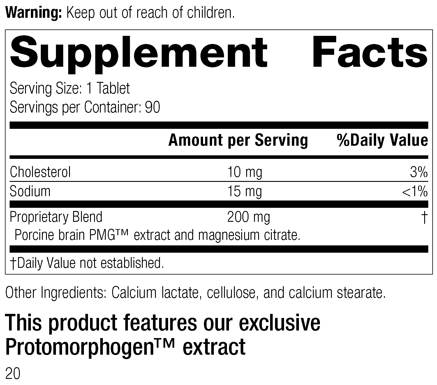 Neurotrophin PMG® Supplement Facts