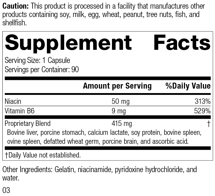 Niacinamide B6 Supplement Facts