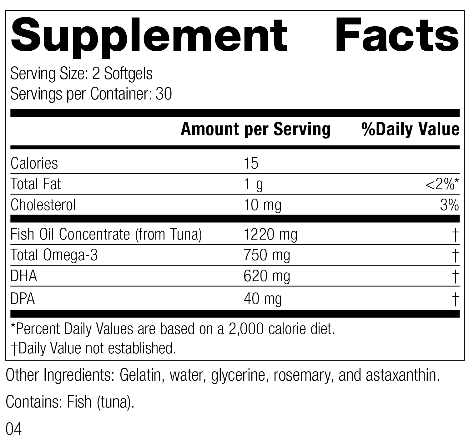 Olprima™ DHA Supplement Facts
