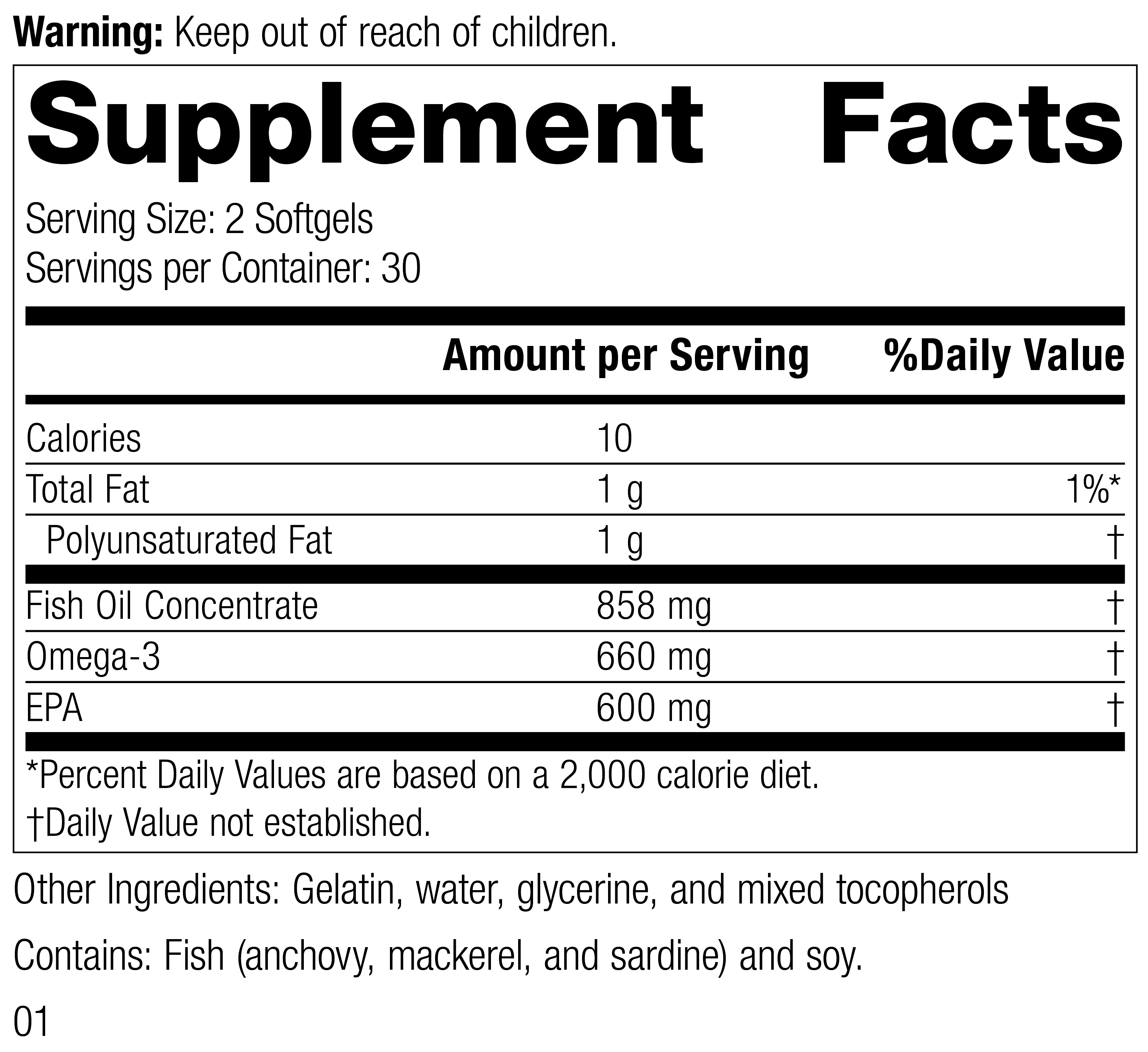 Olprima™ EPA Supplement Facts