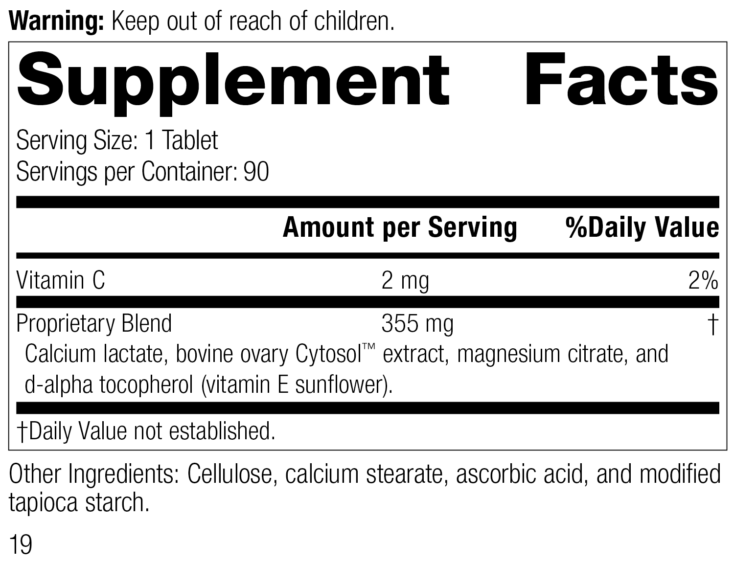 Ovex® Supplement Facts