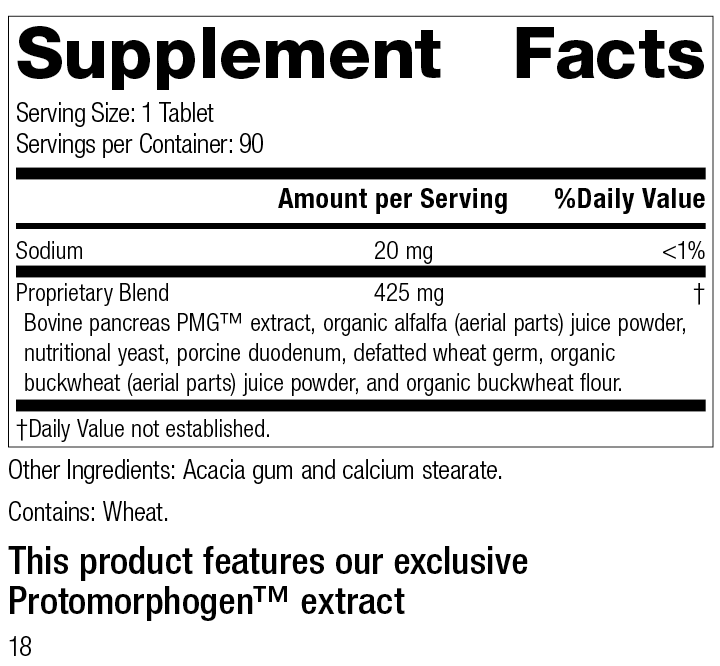 Pancreatrophin PMG® Supplement Facts