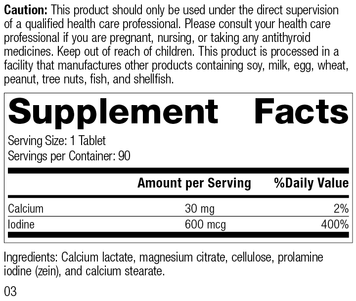 Prolamine Iodine Supplement Facts