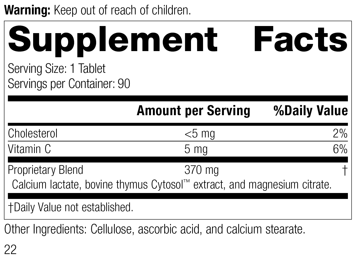 Thymex® Supplement Facts