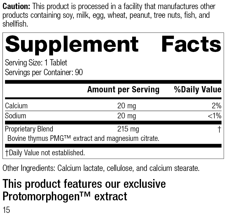 Thymus PMG® Supplement Facts