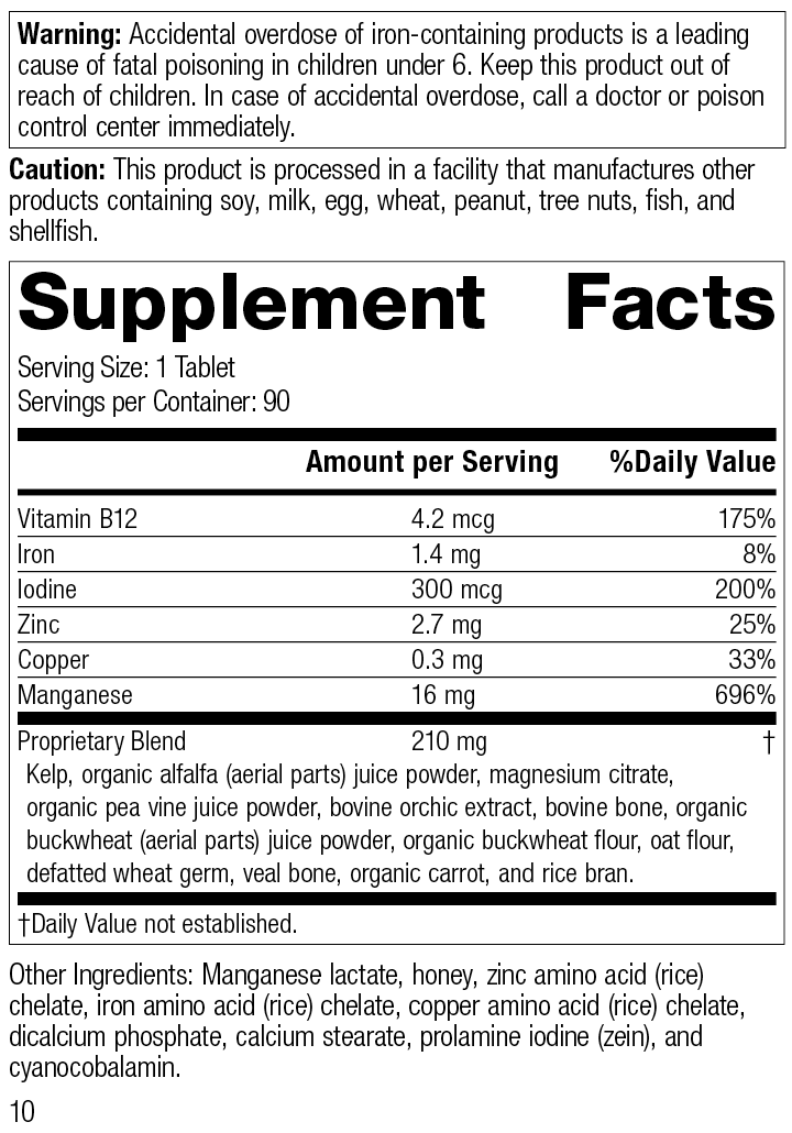 Trace Minerals-B12™ Supplement Facts