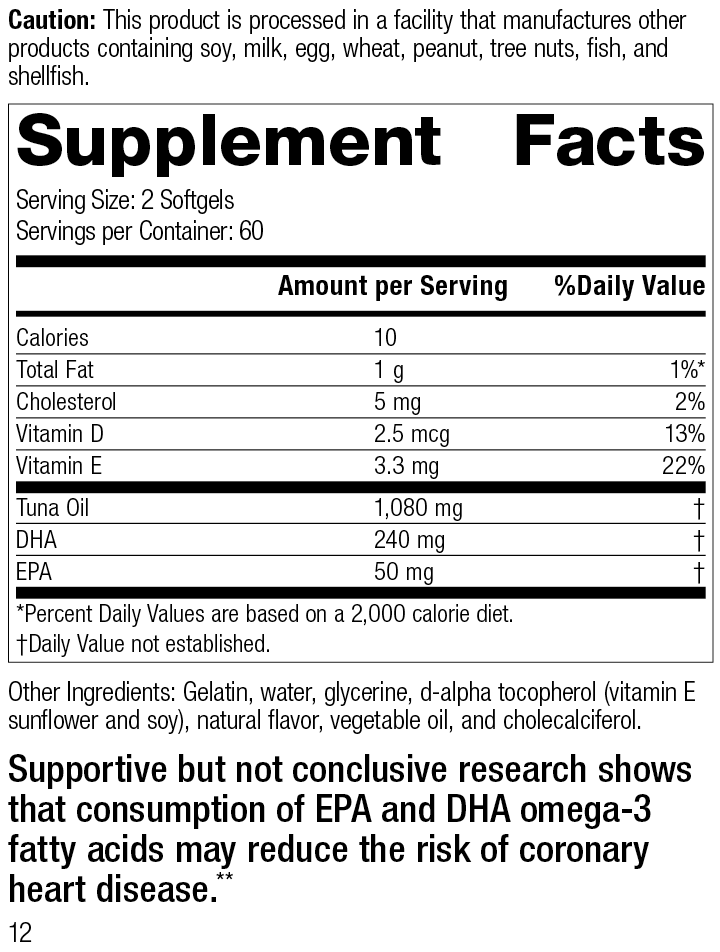 Tuna Omega-3 Chewable Supplement Facts