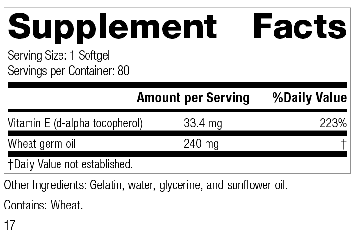 Wheat Germ Oil Fortified™ Supplement Facts