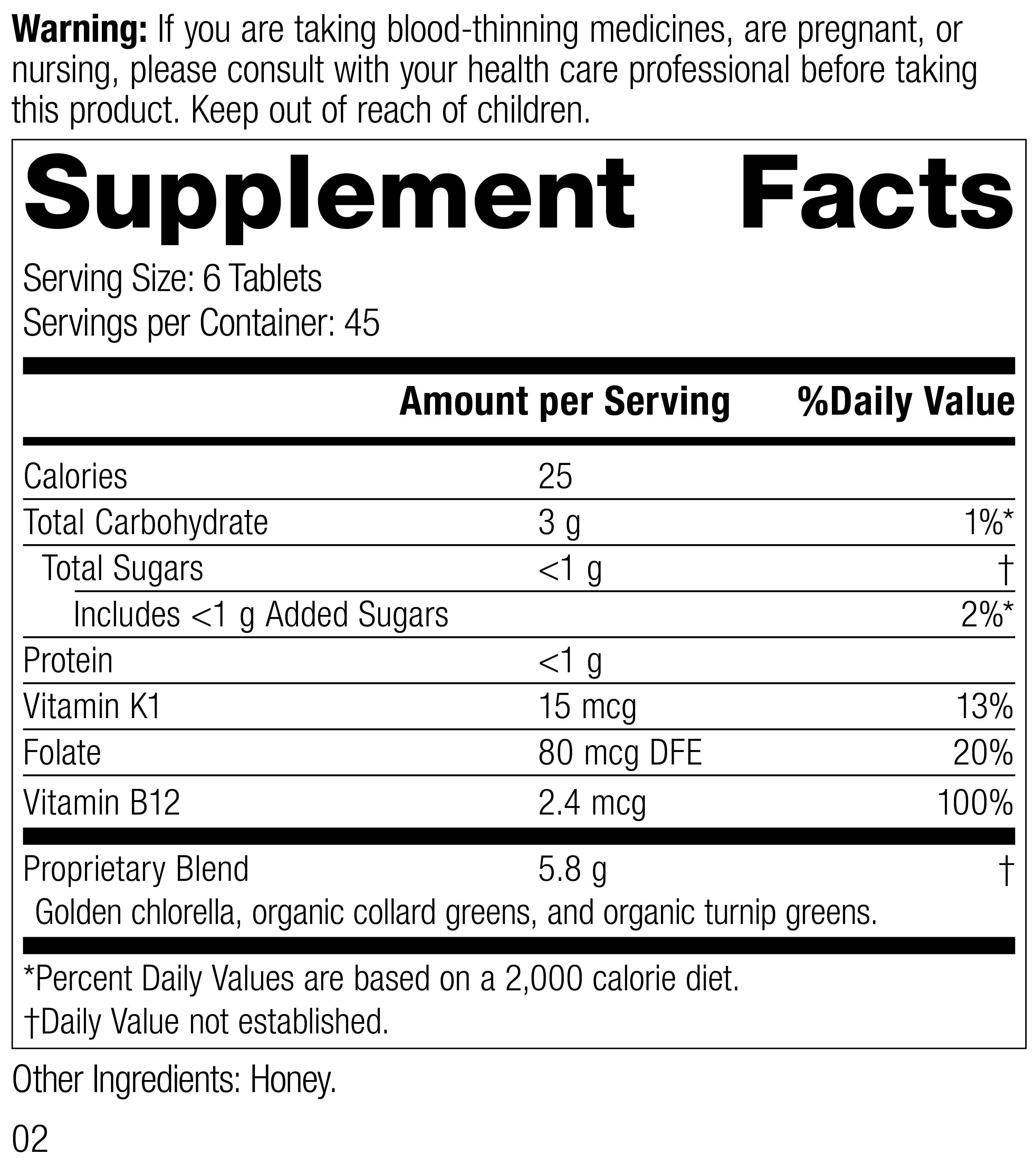 Whole Food Folate™ Supplement Facts