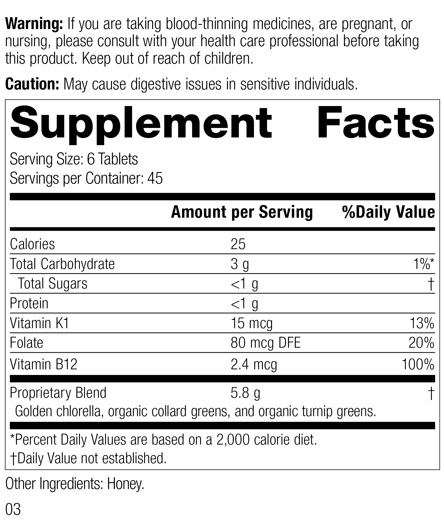 Whole Food Folate™ Supplement Facts