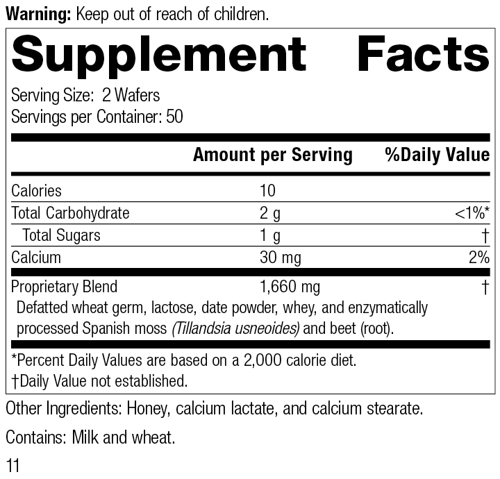 Zymex®Wafers Supplement Facts