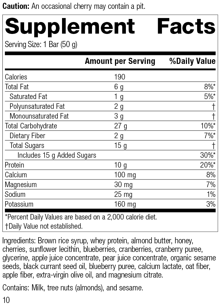 StandardBar®-Berry Supplement Facts