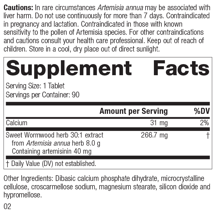 Artemisinin Forte Supplement Facts