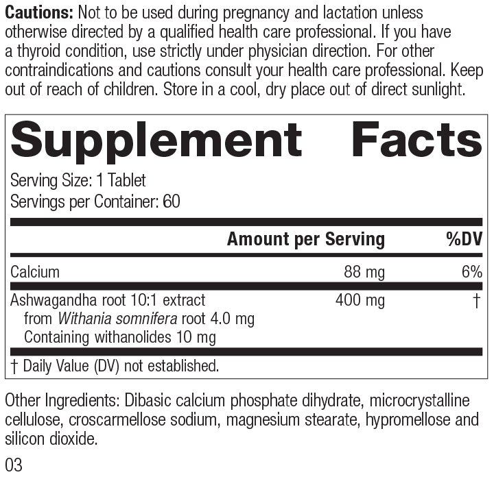 Ashwagandha Forte Supplement Facts