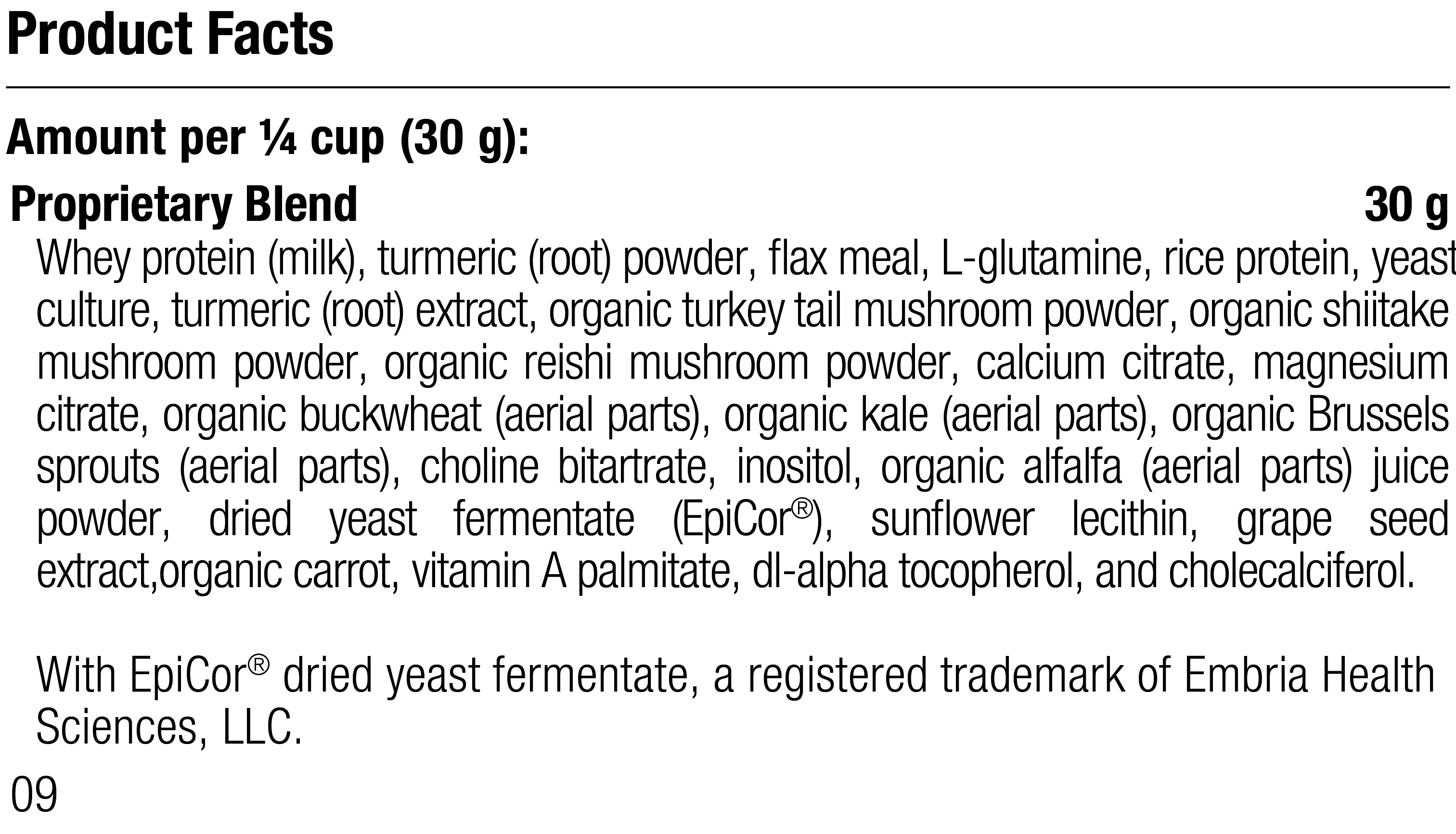 Equine Immune Support Supplement Facts