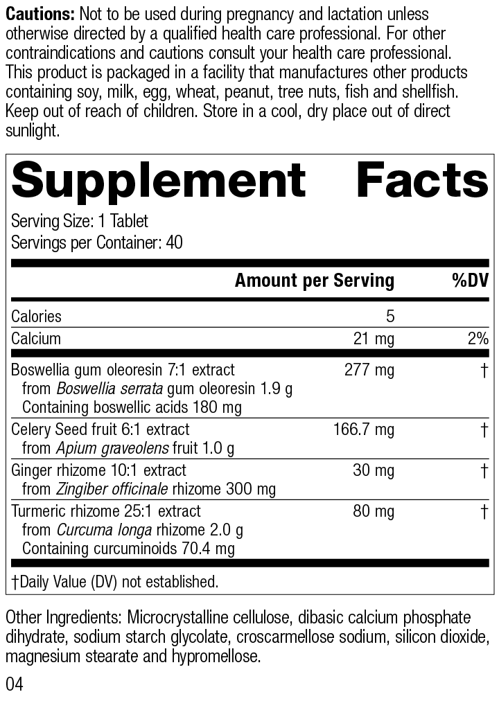 Boswellia Complex Supplement Facts