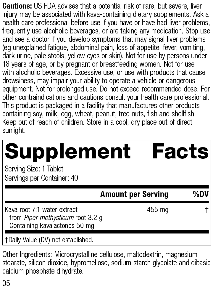 Kava Forte Supplement Facts