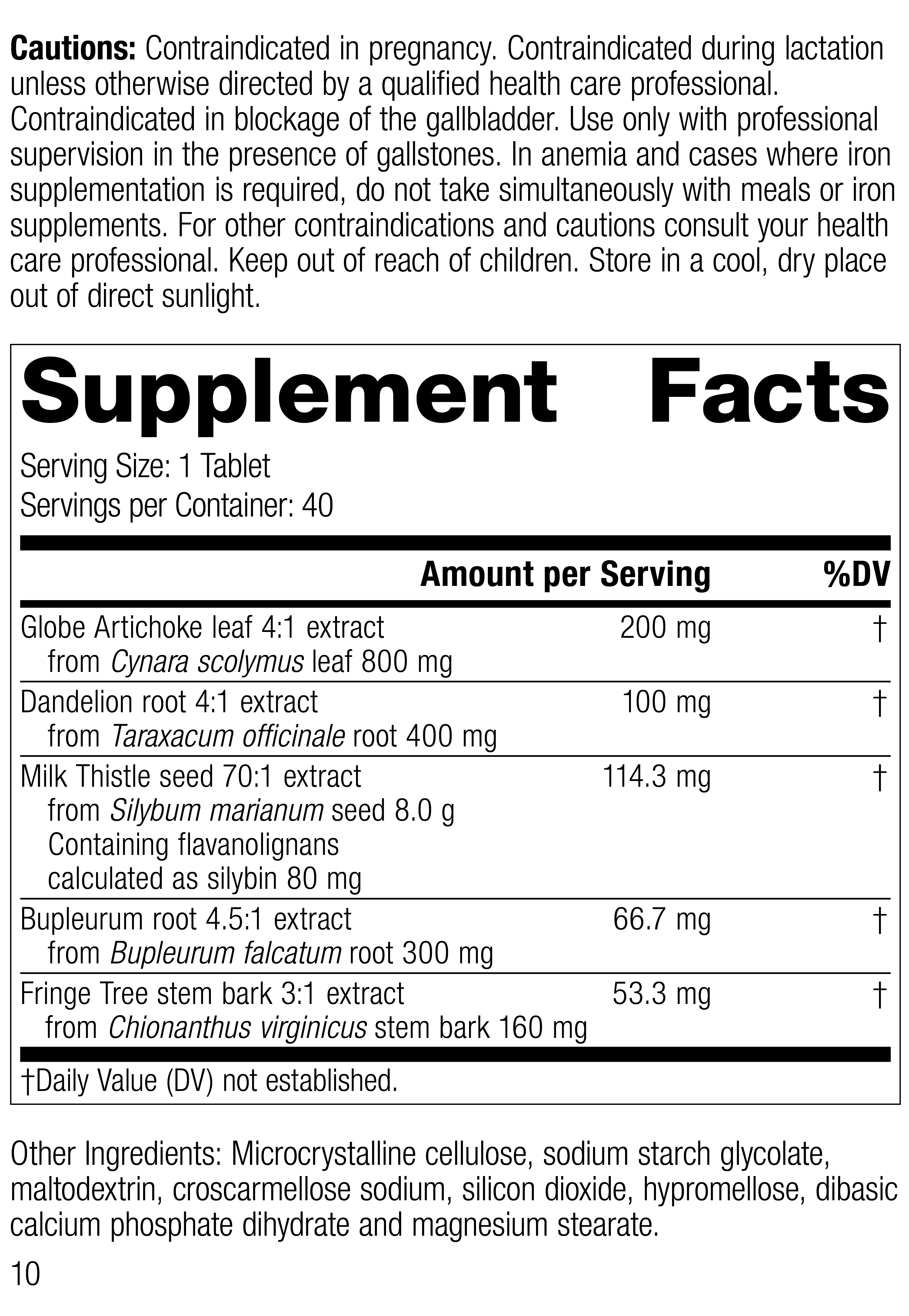 Livton® Complex Supplement Facts