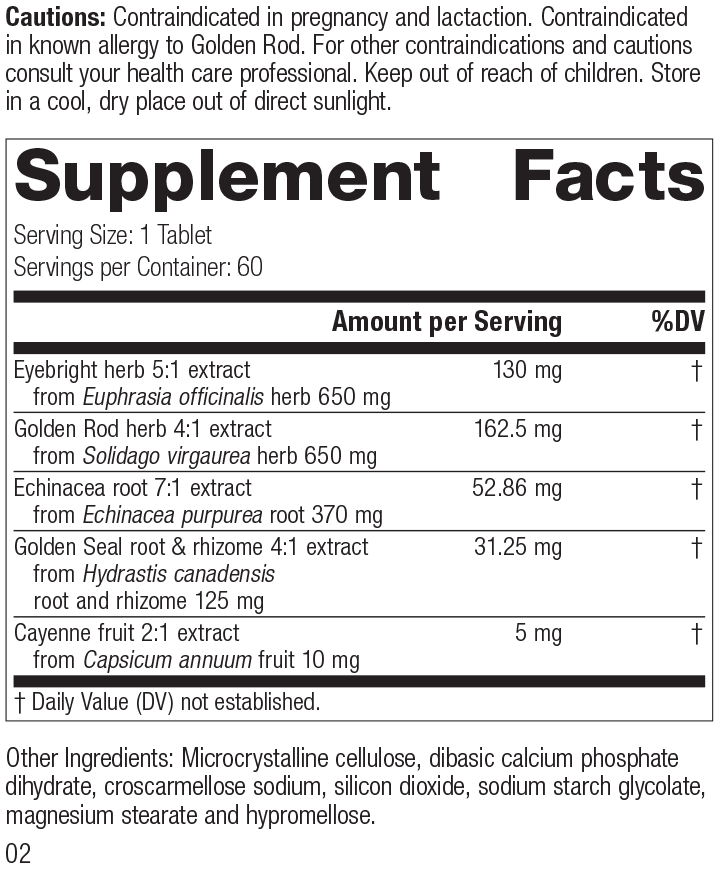 Sinus Forte Supplement Facts
