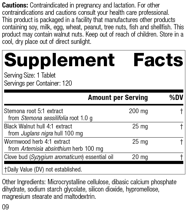 Wormwood Complex Supplement Facts