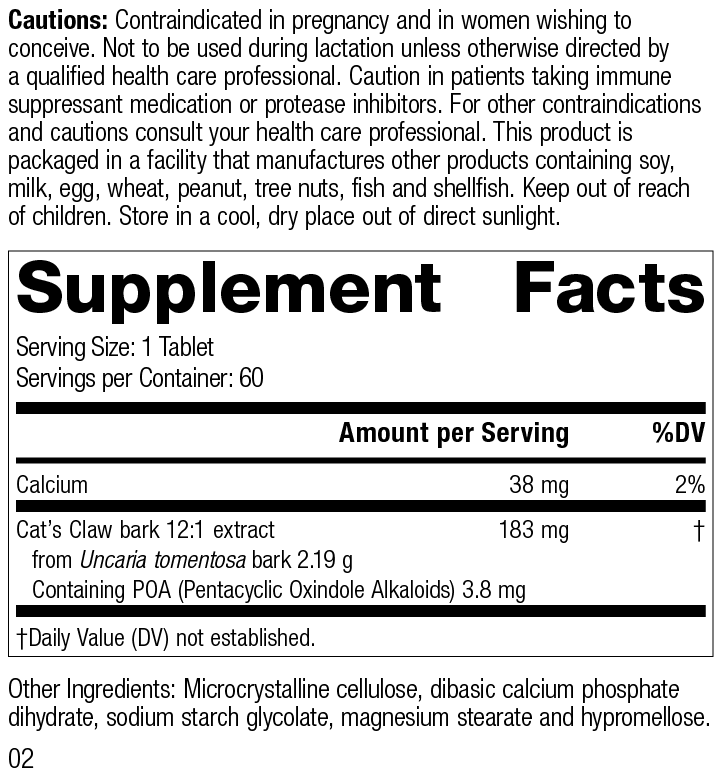 Cat's Claw Forte Supplement Facts