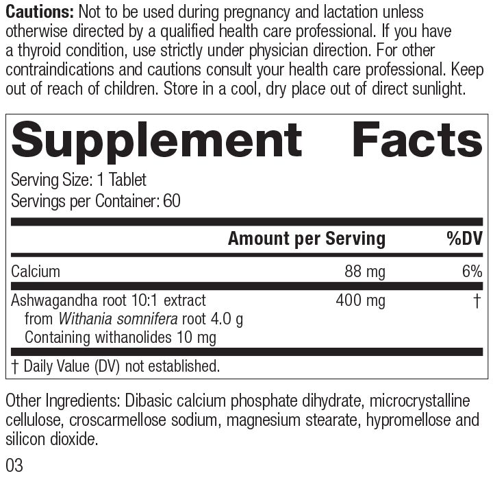 Ashwagandha Forte Supplement Facts