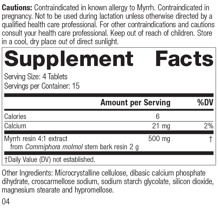 Myrrh Forte Supplement Facts